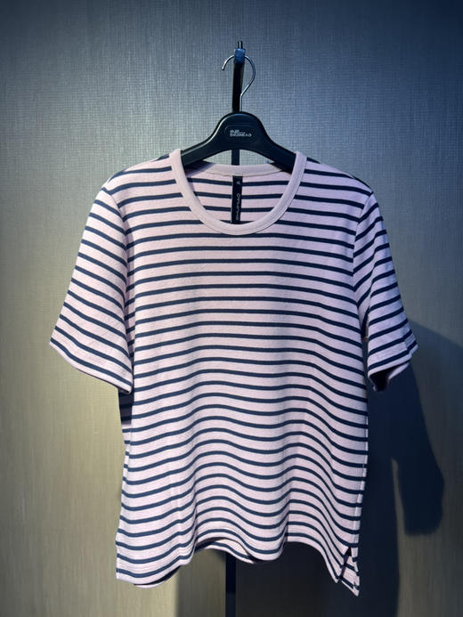 水淼2025秋爆款高弹休闲百搭条纹T恤1524 商品图2