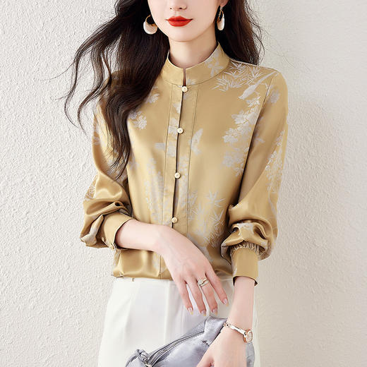 【预售3天】PY 新中式国风立领长袖衬衫 &TG2039 商品图0