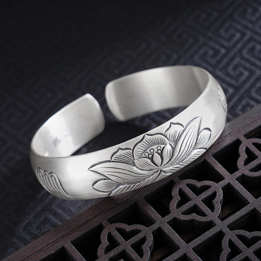 【真言莲心】子佩集S999手工银手镯原创设计【55081256】2506 商品图6