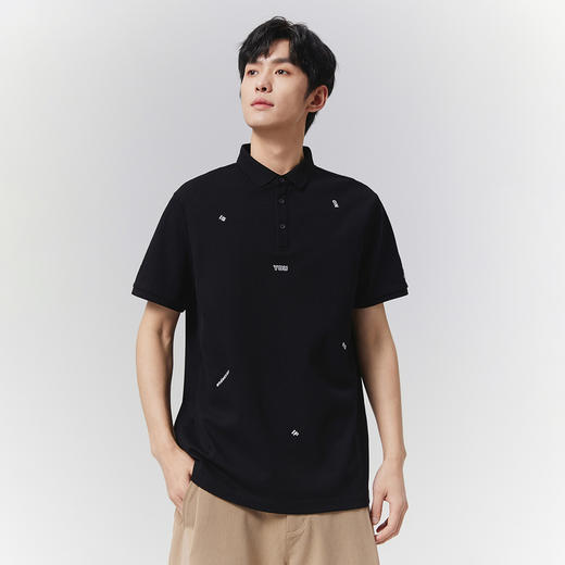 GXG男装【7A抗菌】25夏季时尚刺绣字母简约翻领男式凉感短袖POLO衫K&C 商品图5