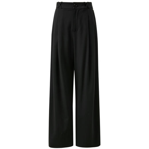 三彩2025秋季新款休闲长裤宽松垂感阔腿裤通勤西装裤气质显瘦S 商品图4