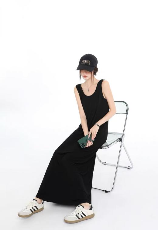 【超值推荐】70%黏胶纤维慵懒风长款显瘦超舒服背心连衣裙-喜出 商品图5