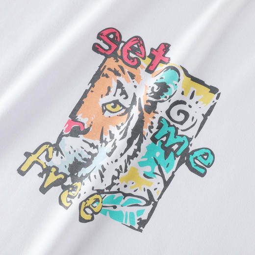 GXG男装【100%棉】25夏季潮流卡通老虎图案男式圆领短袖T恤K&C 商品图4