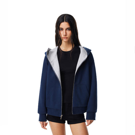 FDR官方店 双面穿空气层连帽卫衣外套男女秋冬季重磅情侣宽松上衣 商品图3