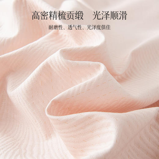 雅芳婷80支长绒棉床上四件套纯色轻奢风被套床笠床单贡缎缇锦套件 商品图3