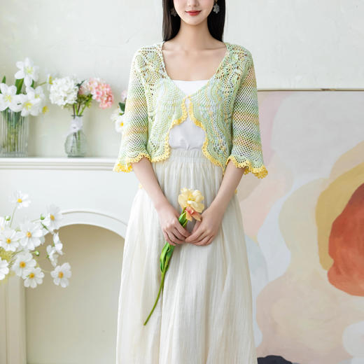 苏苏姐家南风知意开衫手工diy钩针蕾丝线纯棉毛线编织自制材料包 商品图1