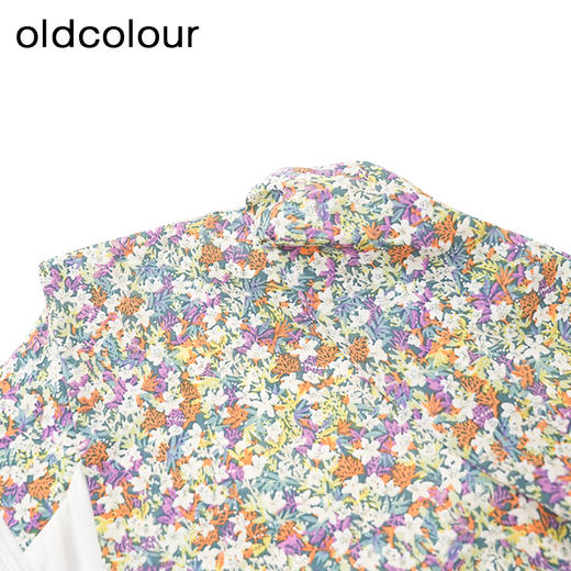 oldcolour商场同款夏款V领时尚碎花短袖连衣裙女GP21101734 商品图2