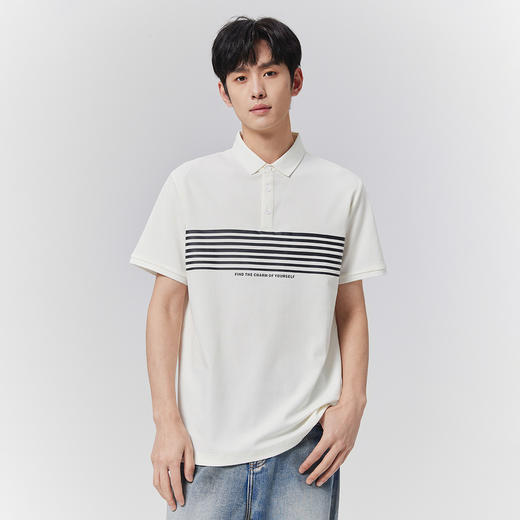 GXG男装【7A抗菌】25夏季时尚撞色条纹翻领休闲凉感短袖男式POLO衫K&C 商品图1