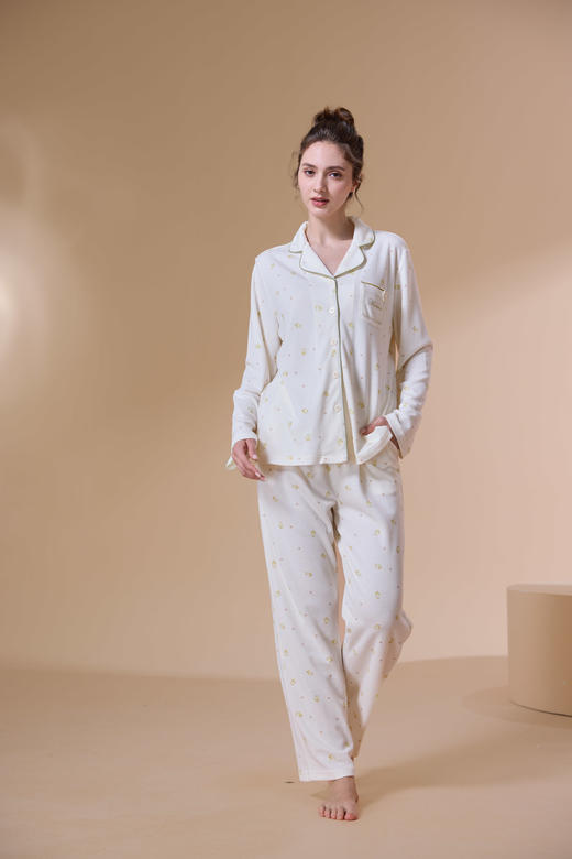 【第二件 0 元｜ 满2件 5 折】【秀黛】女针织印花长袖套装女士春秋睡衣家居服S3551016T【门店同款】 商品图9