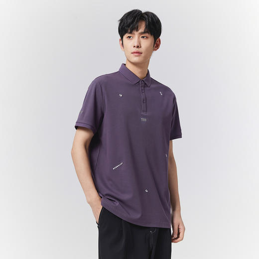 GXG男装【7A抗菌】25夏季时尚刺绣字母简约翻领男式凉感短袖POLO衫K&C 商品图9