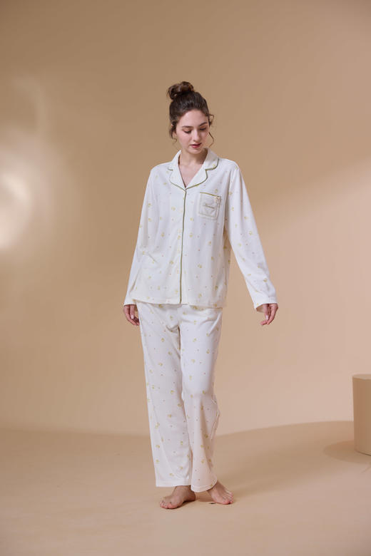 【第二件 0 元｜ 满2件 5 折】【秀黛】女针织印花长袖套装女士春秋睡衣家居服S3551016T【门店同款】 商品图7