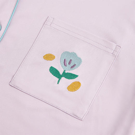 LOVO乐蜗XS 软软奶皮家居服套装 紫色 商品图1