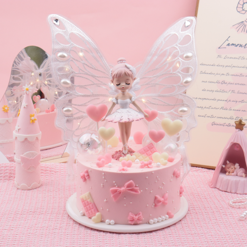 【守护甜心】 粉色童话蛋糕，精灵带你闯入梦幻世界~（深圳私人定制）