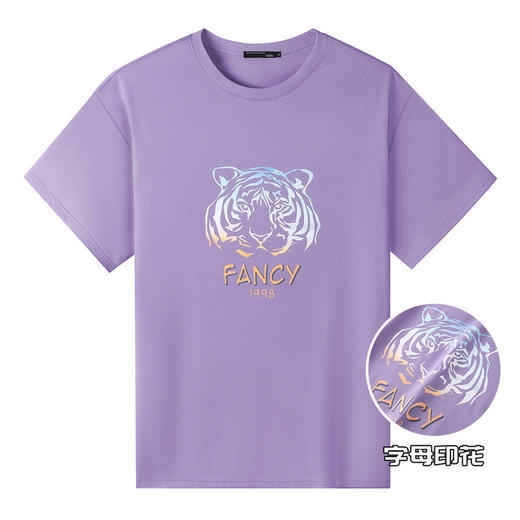 GXG男装【潮流虎头印花】夏季休闲男士t恤纯棉百搭短袖K&C 商品图7