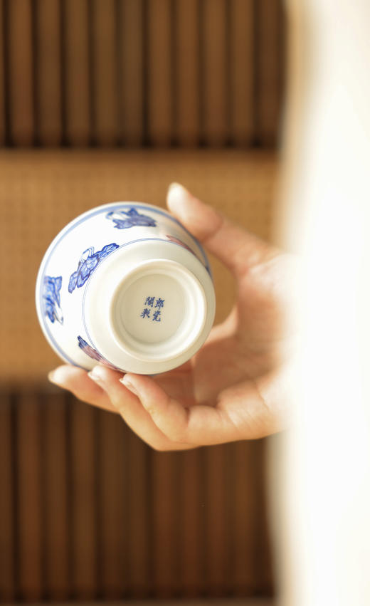 【朗瓷阁】仿清白菜马蹄盖碗满容约130cc 商品图6