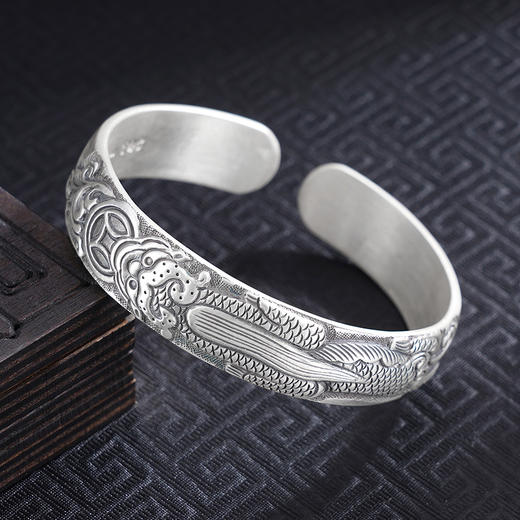 【貔貅聚财】子佩集S999手工银手镯原创设计【55091238】2506 商品图1