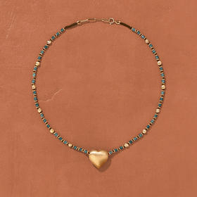 订购8周到｜Tityaravy-BIGDIL-圣玛利亚海蓝宝 心形吊坠 串珠 项链［法国设计师］