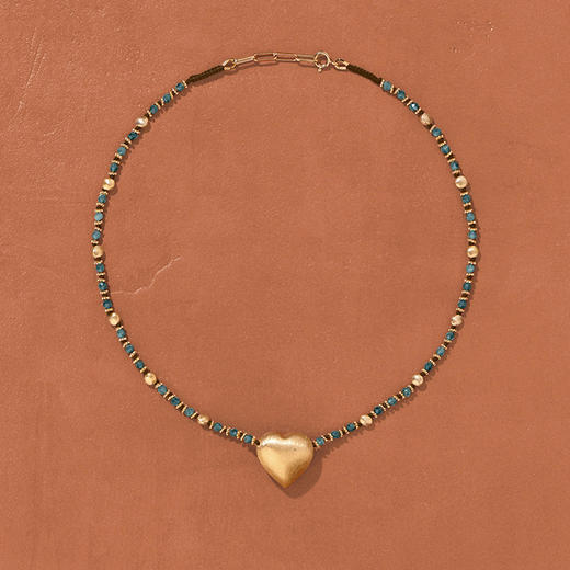 订购8周到｜Tityaravy-BIGDIL-圣玛利亚海蓝宝 心形吊坠 串珠 项链［法国设计师］ 商品图0