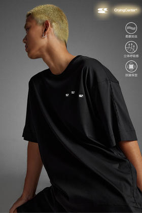 CryingCenter 长绒棉系列-圆领落肩莲藕绣男款短袖tee 哭喊中心