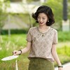 西子/非遗宋锦桑蚕丝宝相花新中式压襟短袖小上衣/SYBH1789 商品缩略图3