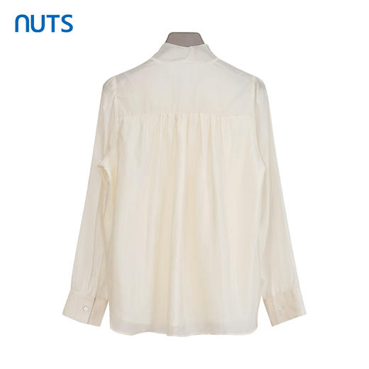 NUTS商场同款春秋季杏色气质优雅宽松系带长袖衬衫女4320102A1 商品图1