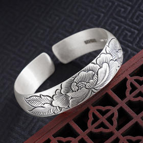 【花开好运】子佩集S999手工银手镯原创设计【55011242】2506