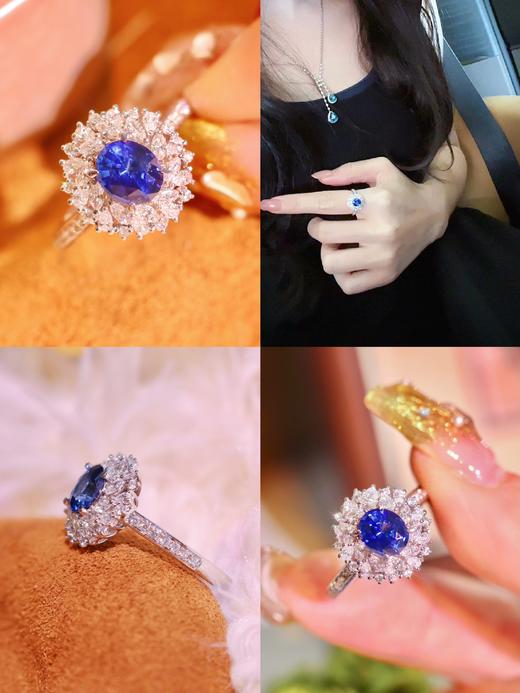 【梁小姐彩宝】18K金斯里兰卡皇家蓝蓝宝石 异形钻石戒指1.18克拉(3-5天左右) 商品图0