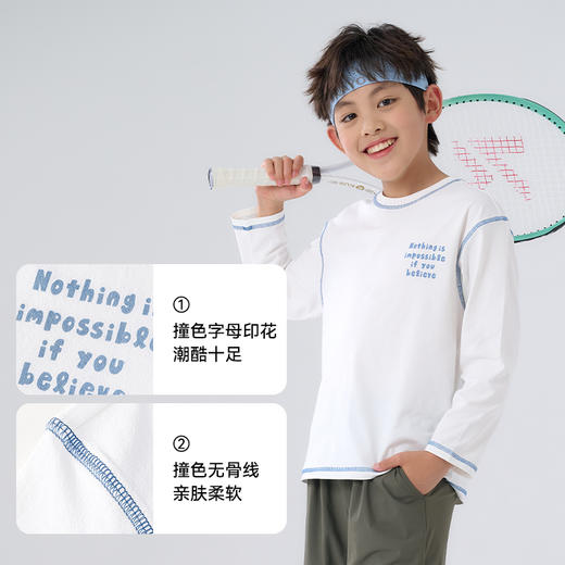 【宣纸速干】棉花堂字母潮趣印花大童儿童长袖T恤——SD52004 商品图4