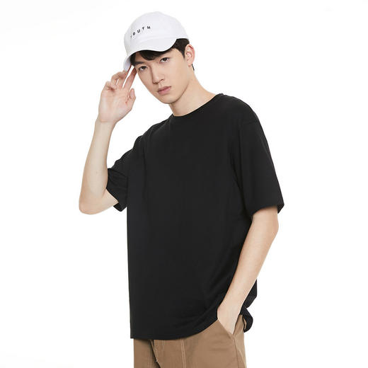 GXG男装【百搭纯色】夏季宽松纯棉休闲短袖T恤男K&C 商品图1