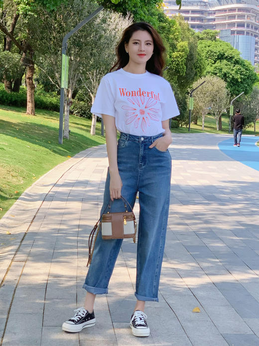 【百图lulu定制】【美胯老爹裤】遮肉显瘦实力派  经典复古 牛仔 老爹裤 九分裤 直筒裤 商品图5