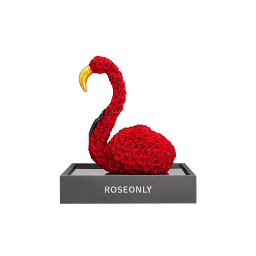 【新品爱礼】ROSEONLY诺誓 高端定制 永生玫瑰 公仔系列 玫瑰火烈鸟	 送朋友 情人节礼物 商品图3