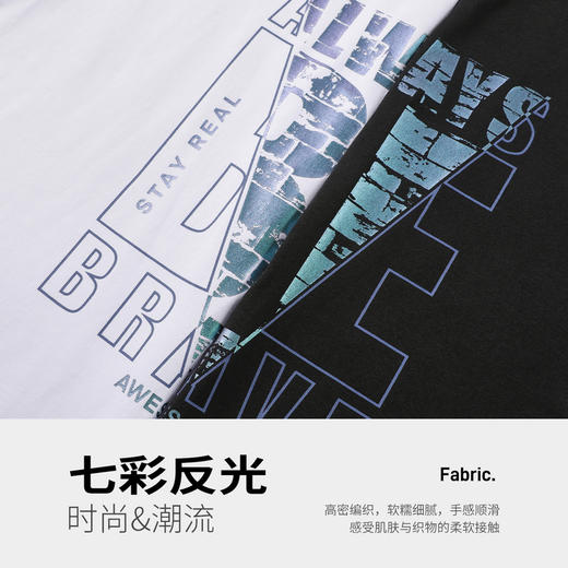 GXG男装【100%棉】25夏季彩色多变字母圆领百搭男式休闲短袖T恤K&C 商品图6