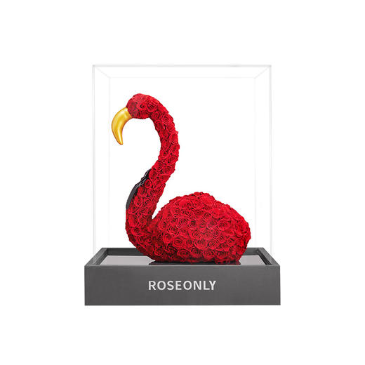 【新品爱礼】ROSEONLY诺誓 高端定制 永生玫瑰 公仔系列 玫瑰火烈鸟	 送朋友 情人节礼物 商品图1