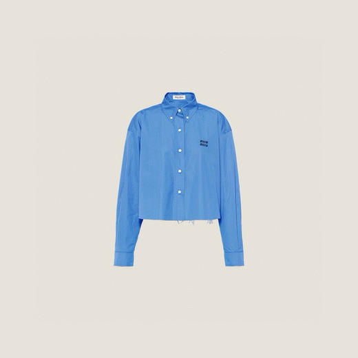 MIU-SK 字母刺绣蓝衬衫 商品图0