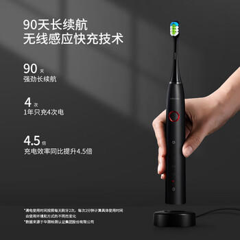 鸿蒙智选力博得智能声波牙刷星钻尊享 电动牙刷成人情侣款送男友女友生日礼物礼盒黑  支持华为智慧生活 /家用电器 /个护健康 /电动牙刷 商品图6