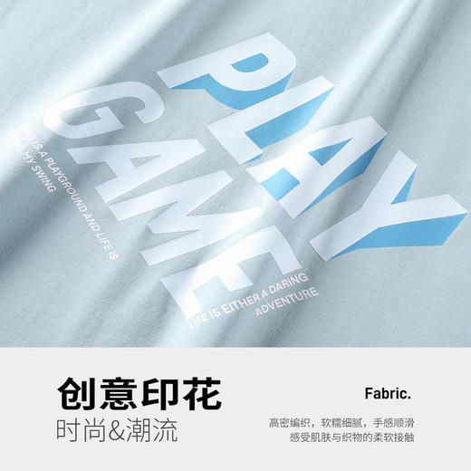 GXG男装【100%棉】25夏季时尚创意字母轻薄透气男式圆领短袖t恤K&C 商品图4