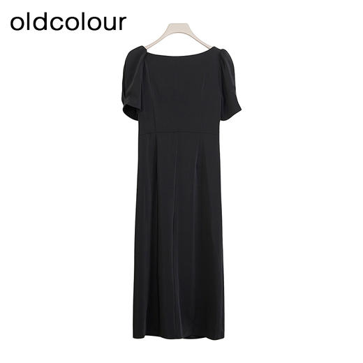 oldcolour商场同款夏季黑色设计感气质短袖连衣裙女P27101028 商品图1