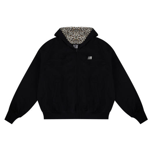 FDR官方店 7A抗菌耳朵豹纹连帽卫衣外套男女秋季美式蓄热锁温上衣 商品图4