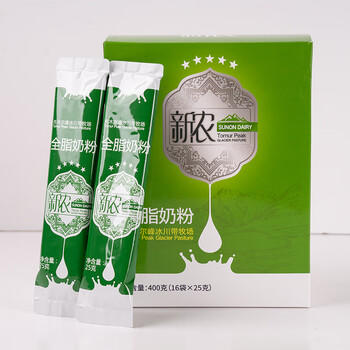 新农全脂奶粉25g*16袋/盒 中老年奶粉 成人奶粉 新疆奶粉  /水饮冲调 /成人奶粉 /中老年牛奶粉 商品图1