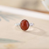 【祥云晚霞】S925纯银南红玛瑙复古蛋面祥云女士开口戒指【CW-JZ07026】 商品缩略图2