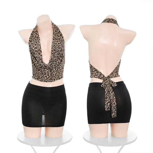 霏慕 撩人秘书の诱惑豹纹套装ZY74 新款情趣内衣豹纹秘书cos制服性感大尺度诱惑野魅秘情豹纹 商品图9