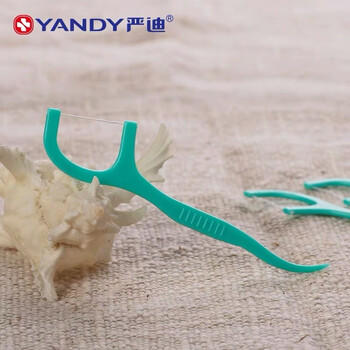 严迪（YANDY）薄荷护理型牙线棒独立装50支（高弹细滑 薄荷涂层） /个人护理 /口腔护理 /牙线/牙线棒/牙签 商品图0