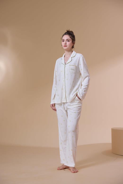 【第二件 0 元｜ 满2件 5 折】【秀黛】女针织印花长袖套装女士春秋睡衣家居服S3551016T【门店同款】 商品图4