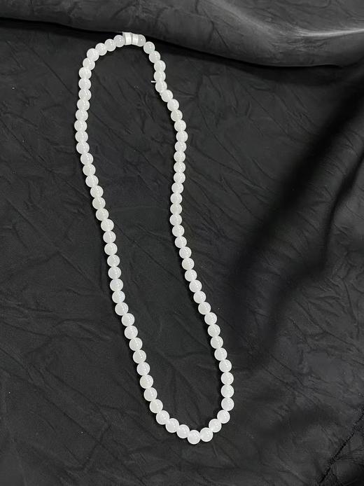 【于田产和田玉95料羊脂白卡6圆珠项链】规格6mm，出证书，发货1~五天，48小时鉴赏期 商品图2