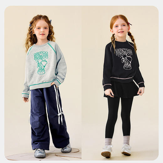 迷你巴拉女童卫衣2025秋新品儿童舒适不易起球透气长袖上衣 商品图2