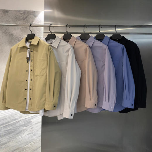 山系风格！2025秋季城市休闲轻量化透气净色男式休闲长袖衬衫！ 商品图0