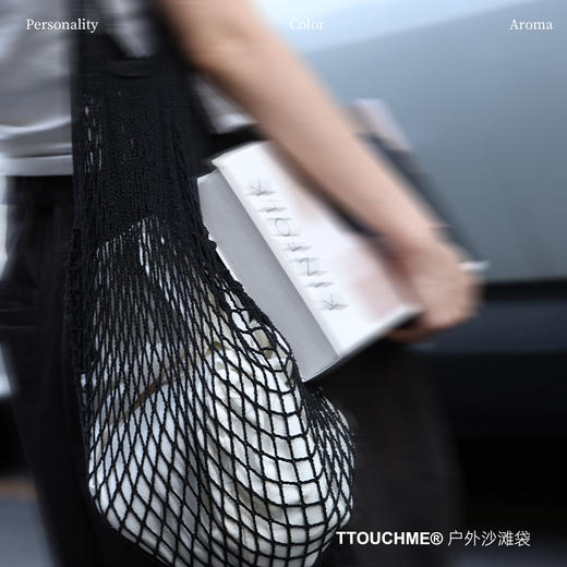 【积分商城】TTOUCHME户外沙滩袋 针织网格手提袋旅行收纳袋 网格布袋海边度假沙滩包 商品图1