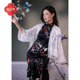 逸红颜雪吟2025夏新款仙美飘逸双层错落真丝剪花短外披防晒外套女