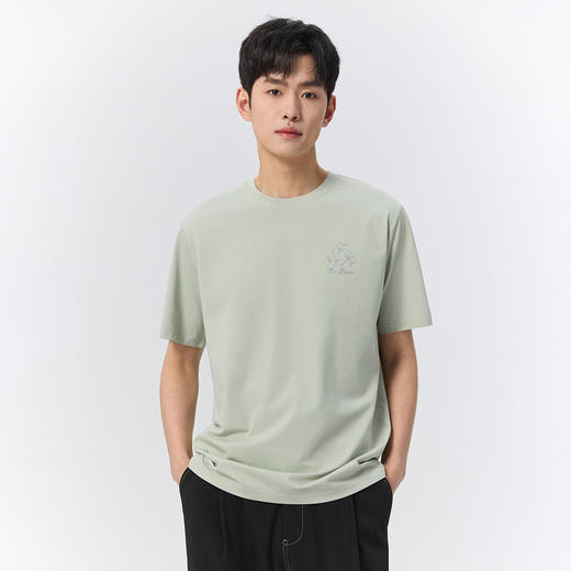 GXG男装【凉感面料】25夏季凉爽透气百搭打底运动短袖男式圆领T恤K&C 商品图12