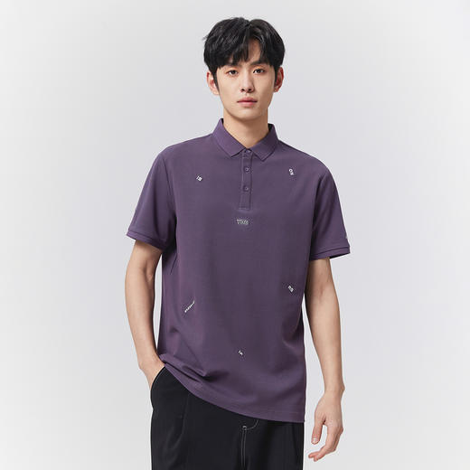 GXG男装【7A抗菌】25夏季时尚刺绣字母简约翻领男式凉感短袖POLO衫K&C 商品图8